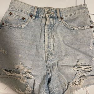 Zara light wash jean shorts